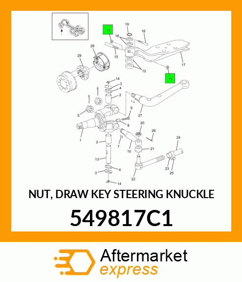 NUT, DRAW KEY STEERING KNUCKLE 549817C1