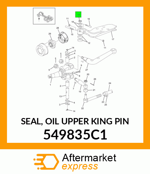 SEAL, OIL UPPER KING PIN 549835C1