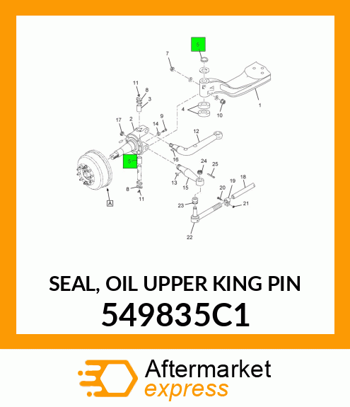 SEAL, OIL UPPER KING PIN 549835C1