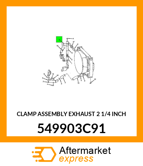 CLAMP ASSEMBLY EXHAUST 2 1/4 INCH 549903C91