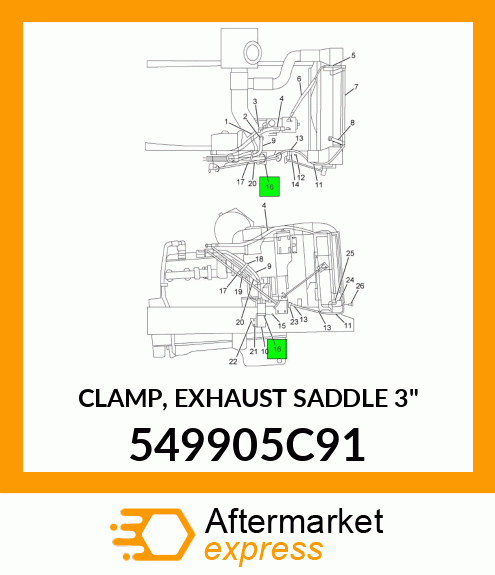 CLAMP, EXHAUST SADDLE 3" 549905C91