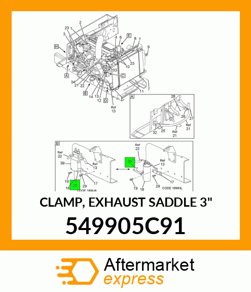 CLAMP, EXHAUST SADDLE 3" 549905C91