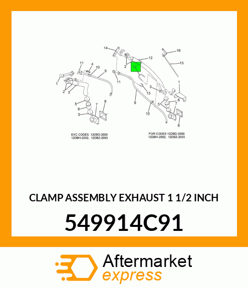 CLAMP ASSEMBLY EXHAUST 1 1/2 INCH 549914C91