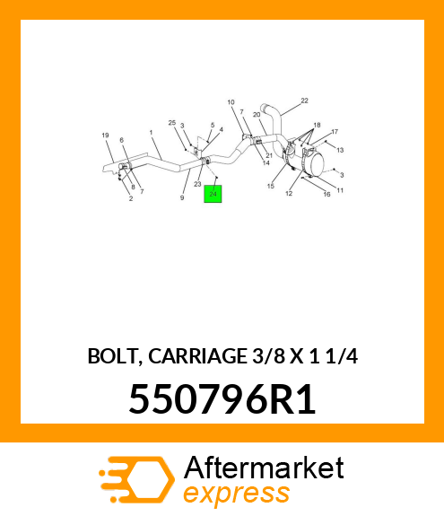 BOLT, CARRIAGE 3/8" X 1 1/4" 550796R1