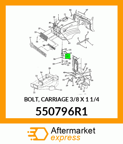 BOLT, CARRIAGE 3/8" X 1 1/4" 550796R1