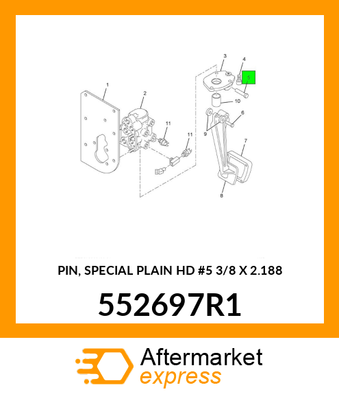 PIN, SPECIAL PLAIN HD #5 3/8 X 2.188 552697R1