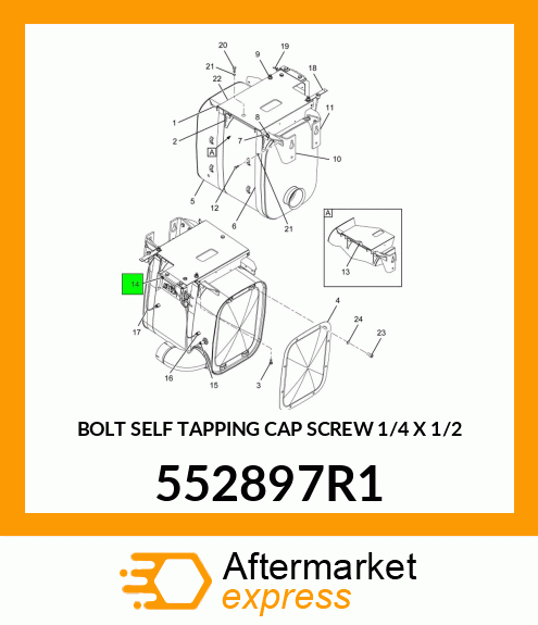BOLT SELF TAPPING CAP SCREW 1/4" X 1/2" 552897R1