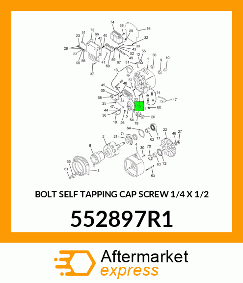 BOLT SELF TAPPING CAP SCREW 1/4" X 1/2" 552897R1