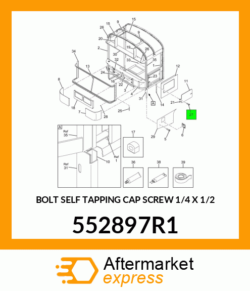 BOLT SELF TAPPING CAP SCREW 1/4" X 1/2" 552897R1
