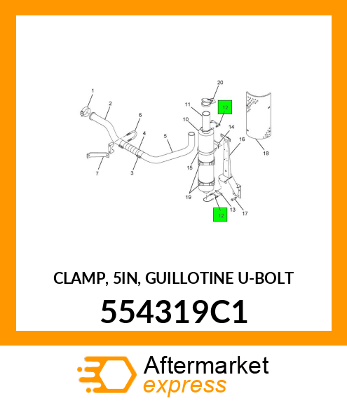 CLAMP, 5IN, GUILLOTINE U-BOLT 554319C1