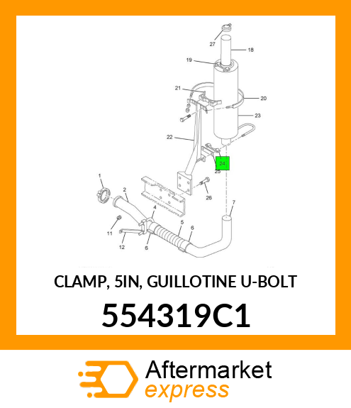 CLAMP, 5IN, GUILLOTINE U-BOLT 554319C1