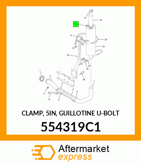 CLAMP, 5IN, GUILLOTINE U-BOLT 554319C1