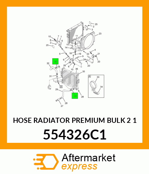 HOSE RADIATOR PREMIUM BULK 2 1 554326C1