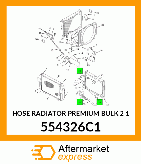 HOSE RADIATOR PREMIUM BULK 2 1 554326C1