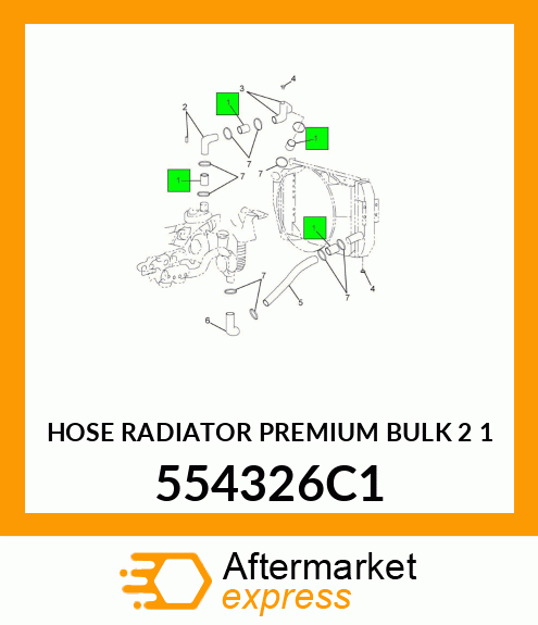 HOSE RADIATOR PREMIUM BULK 2 1 554326C1