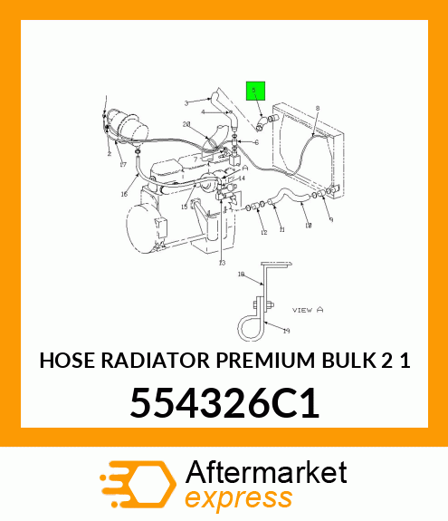 HOSE RADIATOR PREMIUM BULK 2 1 554326C1