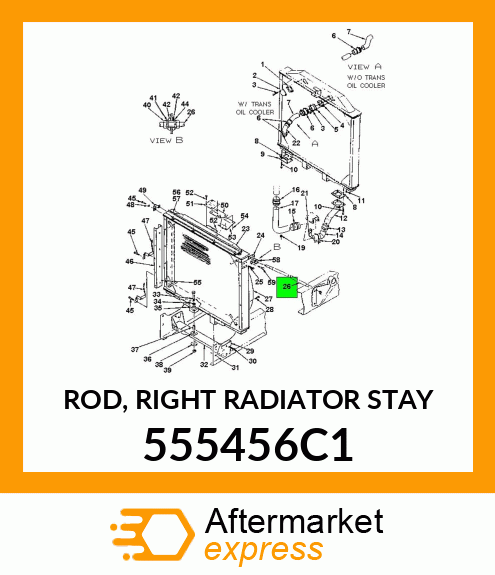 ROD, RIGHT RADIATOR STAY 555456C1