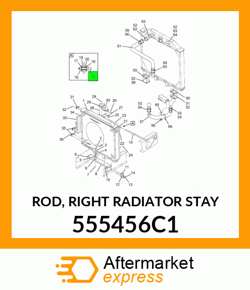 ROD, RIGHT RADIATOR STAY 555456C1