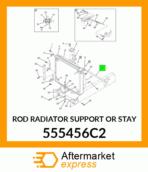 ROD RADIATOR SUPPORT OR STAY 555456C2