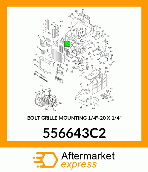 BOLT GRILLE MOUNTING 1/4"-20 X 1/4" 556643C2