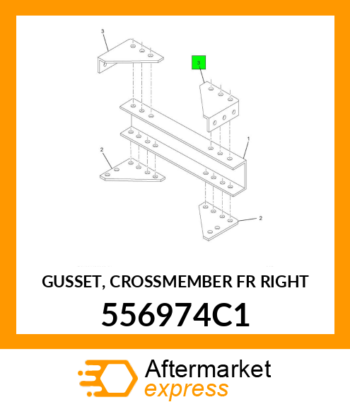 GUSSET, CROSSMEMBER FR RIGHT 556974C1