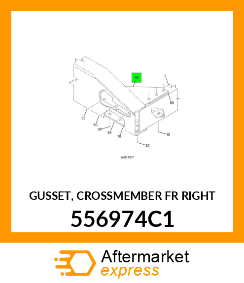 GUSSET, CROSSMEMBER FR RIGHT 556974C1