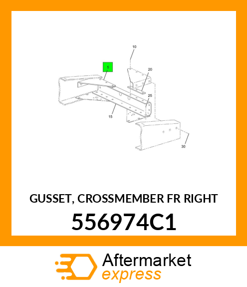 GUSSET, CROSSMEMBER FR RIGHT 556974C1