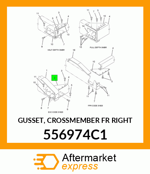 GUSSET, CROSSMEMBER FR RIGHT 556974C1