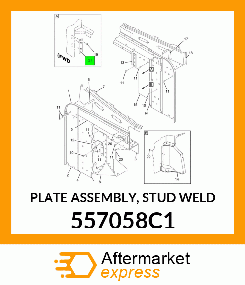 PLATE ASSEMBLY, STUD WELD 557058C1