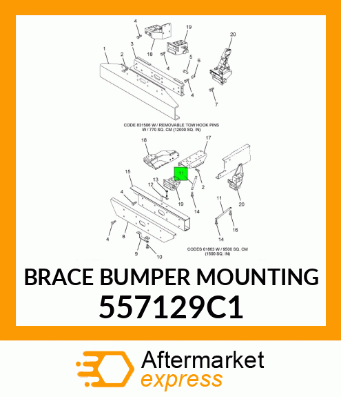 BRACE BUMPER MOUNTING 557129C1