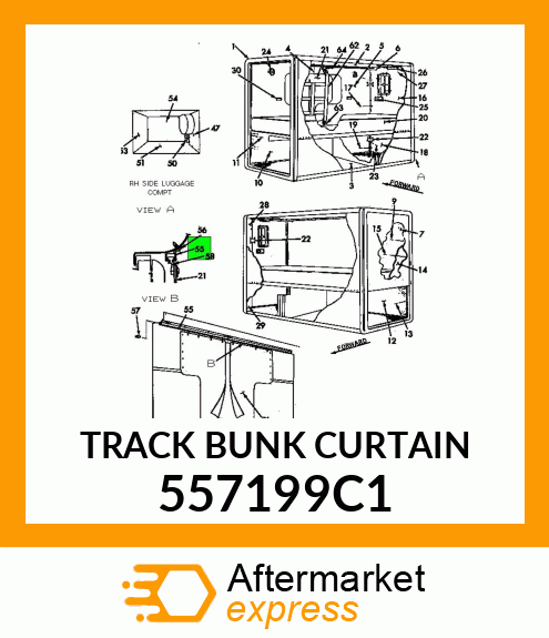 TRACK BUNK CURTAIN 557199C1