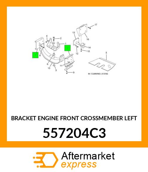 BRACKET ENGINE FRONT CROSSMEMBER LEFT 557204C3