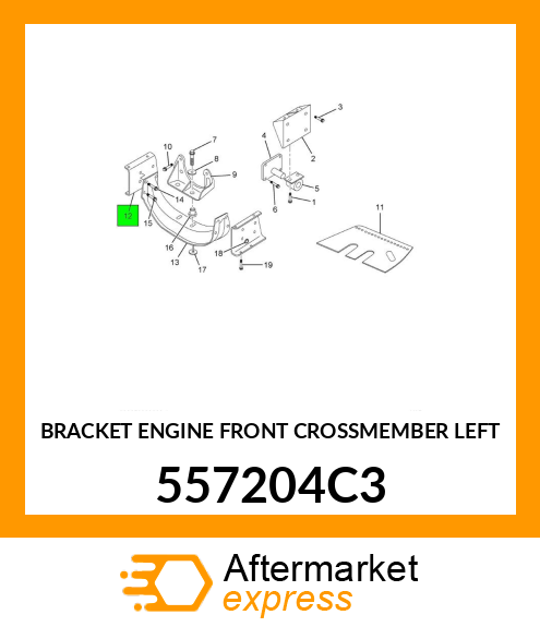 BRACKET ENGINE FRONT CROSSMEMBER LEFT 557204C3