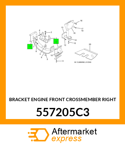 BRACKET ENGINE FRONT CROSSMEMBER RIGHT 557205C3