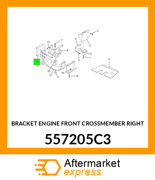 BRACKET ENGINE FRONT CROSSMEMBER RIGHT 557205C3