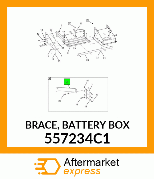 BRACE, BATTERY BOX 557234C1