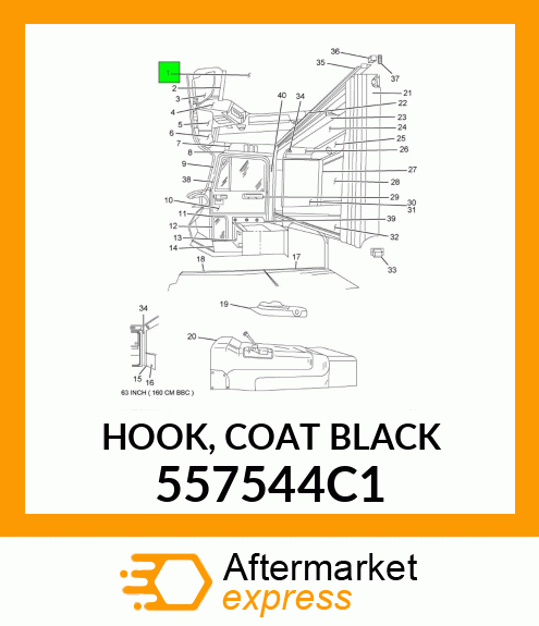 HOOK, COAT BLACK 557544C1