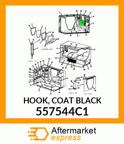 HOOK, COAT BLACK 557544C1