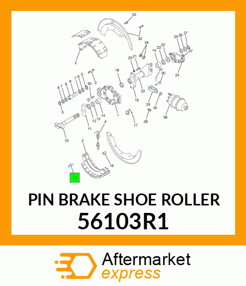 PIN BRAKE SHOE ROLLER 56103R1