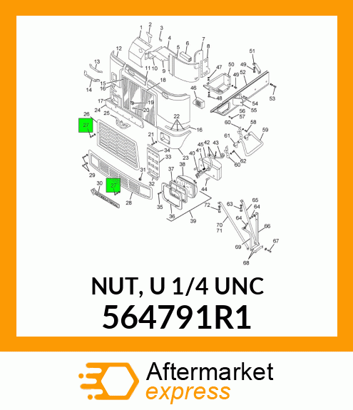NUT, "U" 1/4" UNC 564791R1