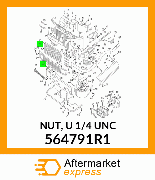 NUT, "U" 1/4" UNC 564791R1