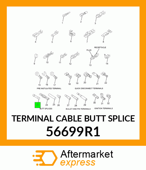 TERMINAL CABLE BUTT SPLICE 56699R1
