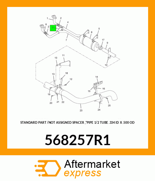 STANDARD PART /NOT ASSIGNED SPACER ,*PIPE 1/2 TUBE .334 ID X .500 OD 568257R1