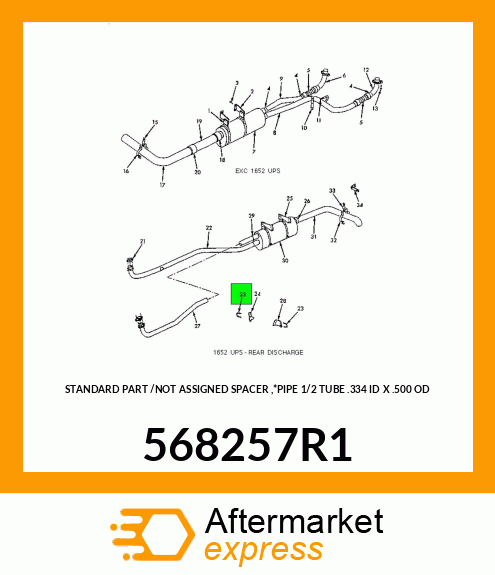 STANDARD PART /NOT ASSIGNED SPACER ,*PIPE 1/2 TUBE .334 ID X .500 OD 568257R1