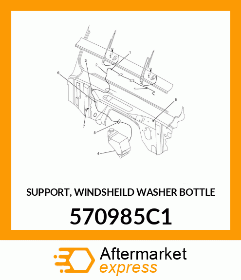 SUPPORT, WINDSHEILD WASHER BOTTLE 570985C1