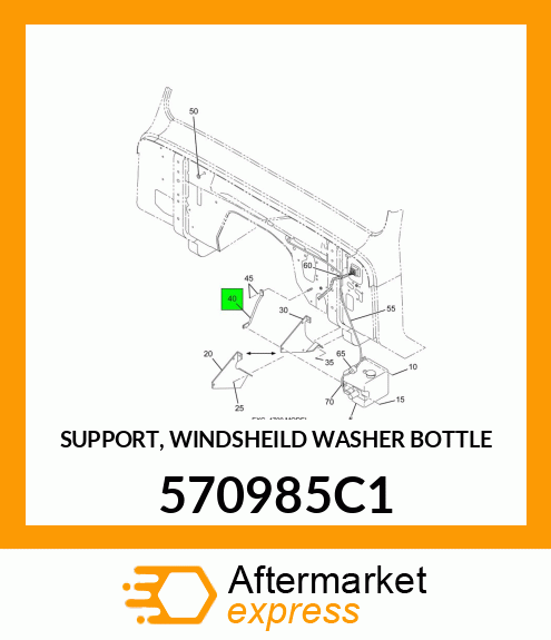 SUPPORT, WINDSHEILD WASHER BOTTLE 570985C1