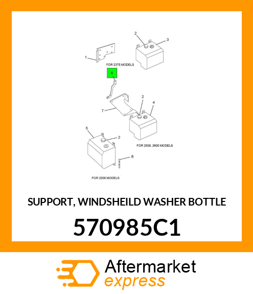 SUPPORT, WINDSHEILD WASHER BOTTLE 570985C1