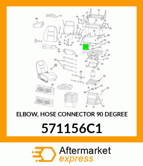 ELBOW, HOSE CONNECTOR 90 DEGREE 571156C1