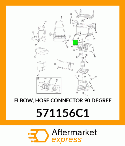 ELBOW, HOSE CONNECTOR 90 DEGREE 571156C1