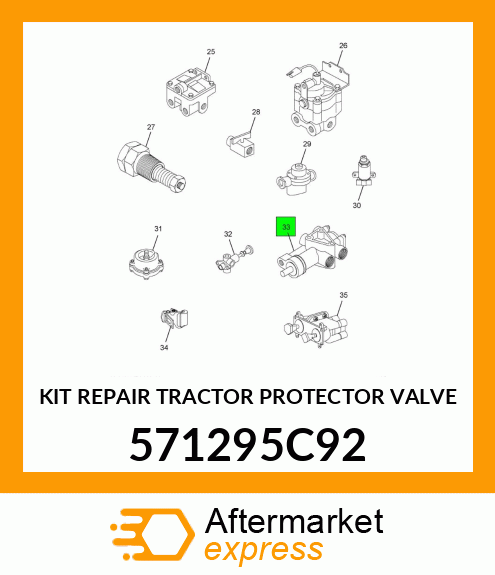 KIT REPAIR TRACTOR PROTECTOR VALVE 571295C92